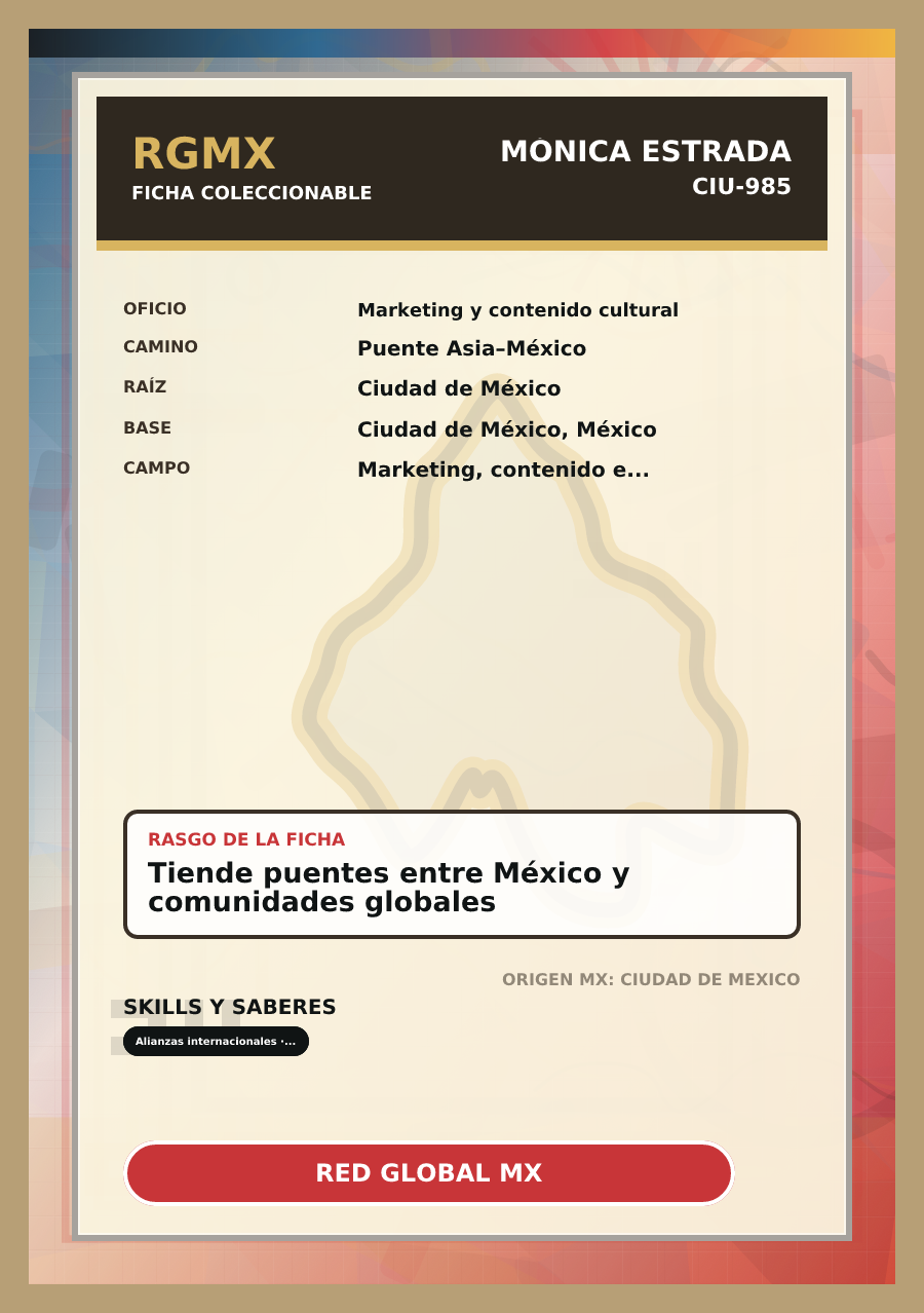 Reverso de ficha de Mónica Estrada González